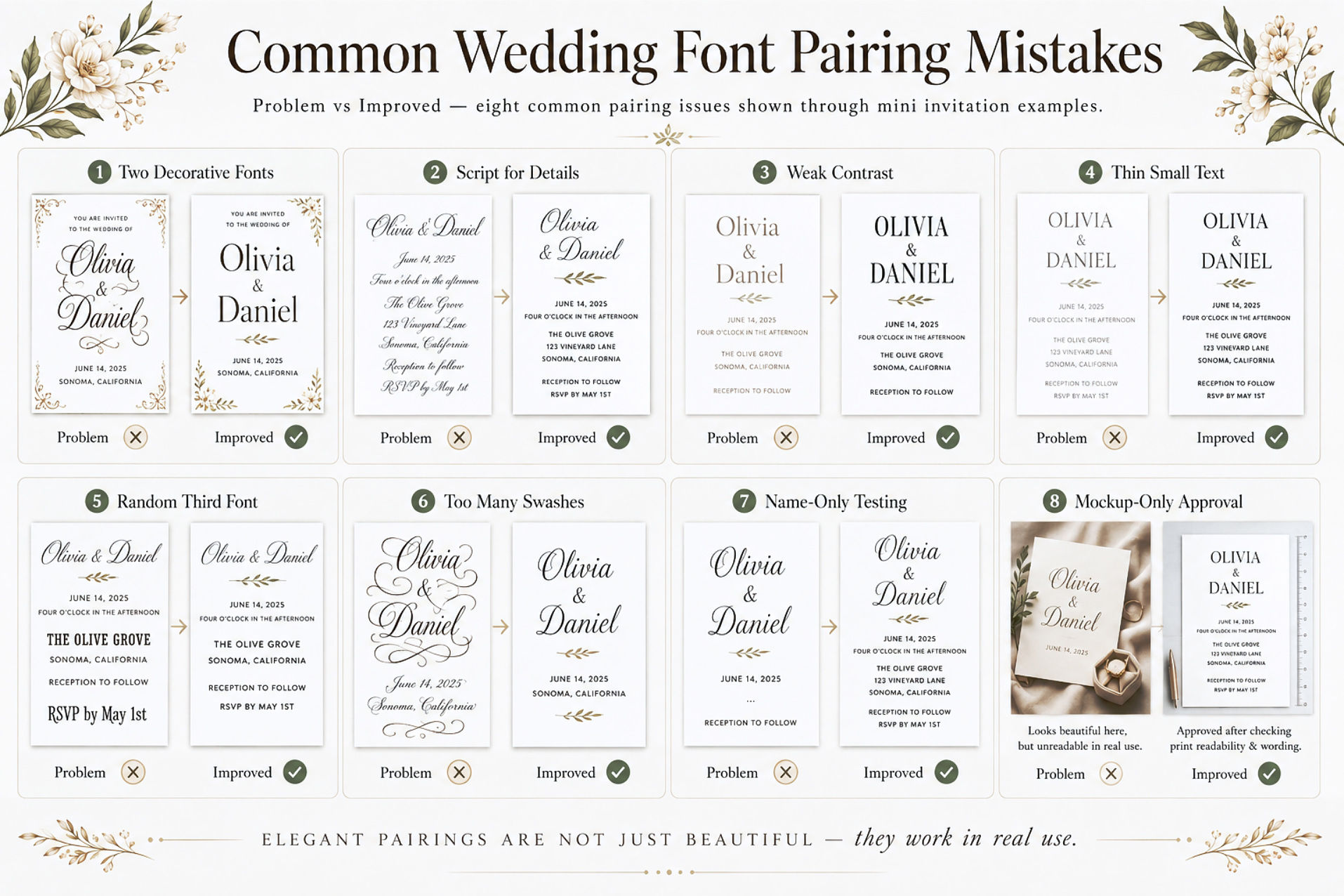 Font Pairing For Wedding Invitations Elegant Combinations Preview8 Common Wedding Font Pairing Mistakes