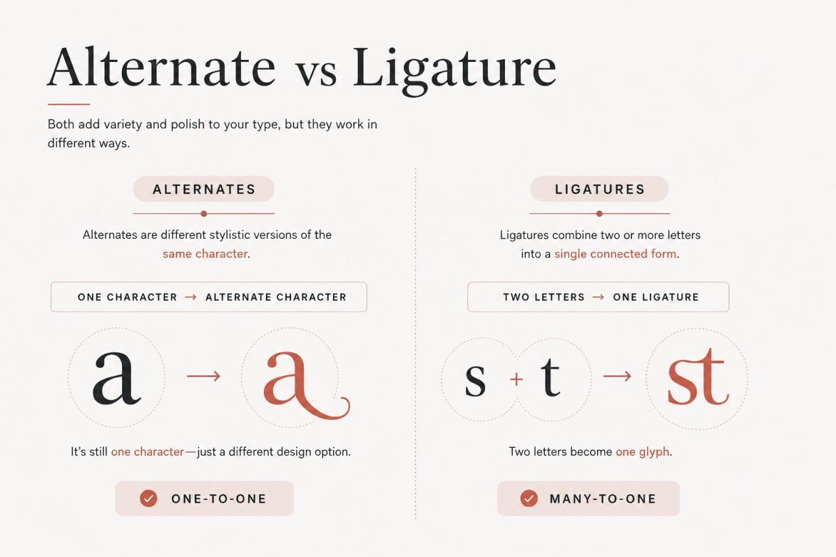 Fonts With Alternates And Ligatures How To Use Extra Characters In Design 2