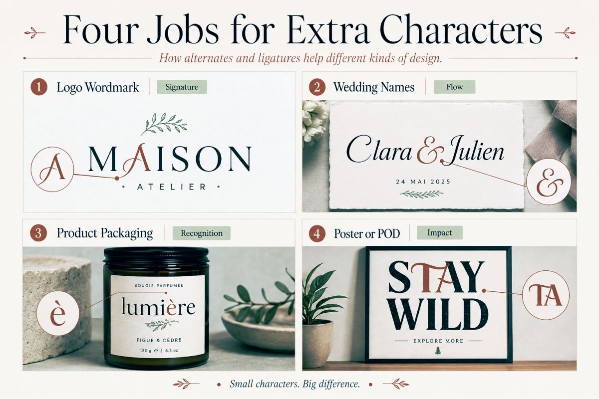 Fonts With Alternates And Ligatures How To Use Extra Characters In Design 6