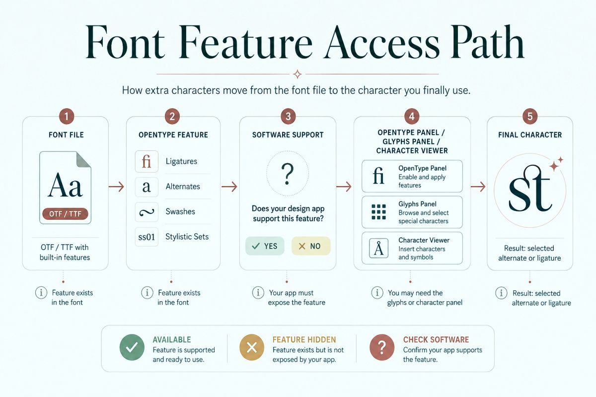 Fonts With Alternates And Ligatures How To Use Extra Characters In Design 8