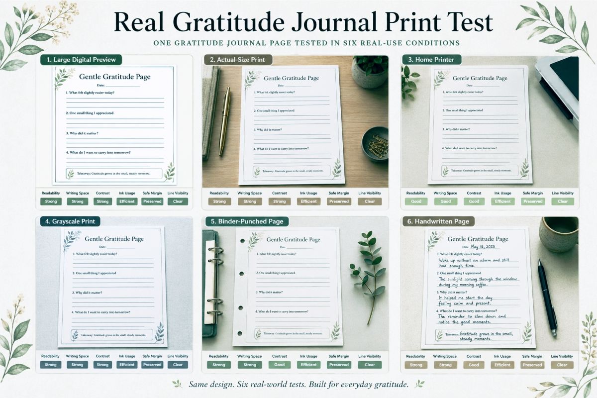 Gratitude Journal Printable Ideas For Calm And Meaningful Days Preview5  Real Gratitude Journal Print Test