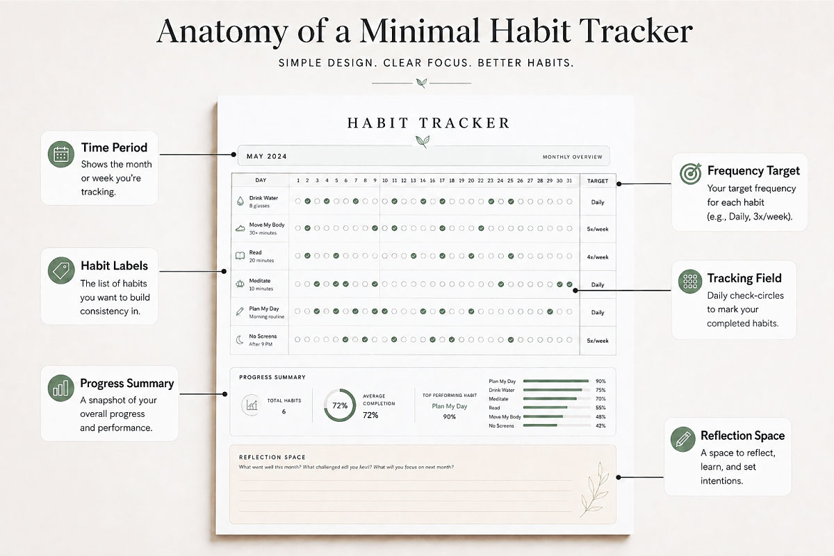 Habit Tracker Printable Ideas For Minimal And Motivating Layouts Preview1 Habit Tracker As A Feedback Surface