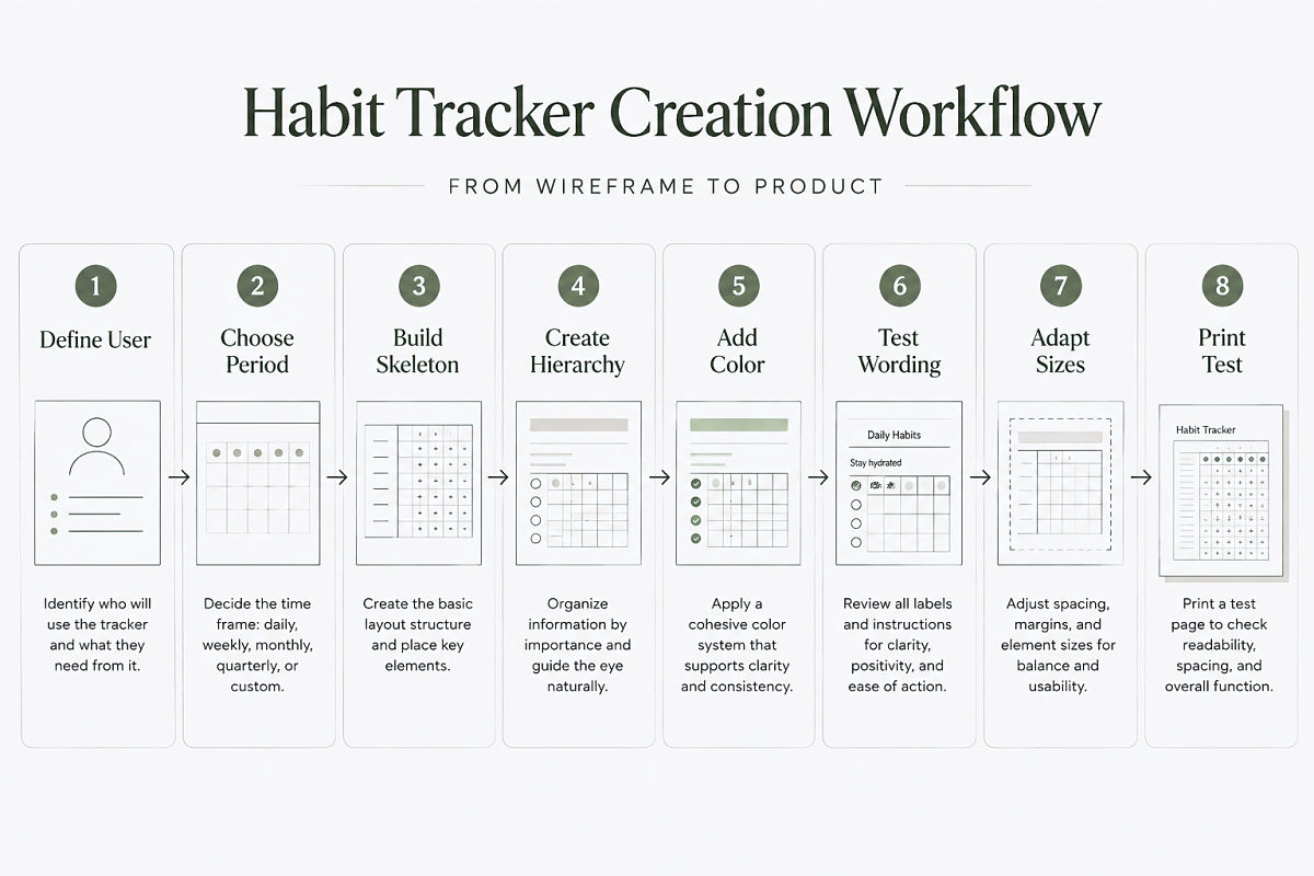 Habit Tracker Printable Ideas For Minimal And Motivating Layouts Preview6 Habit Tracker Creation Workflow