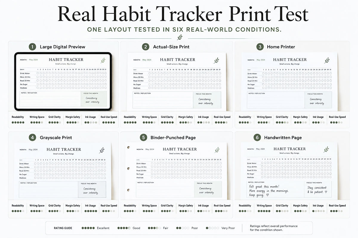 Habit Tracker Printable Ideas For Minimal And Motivating Layouts Preview7 Real Habit Tracker Print Test