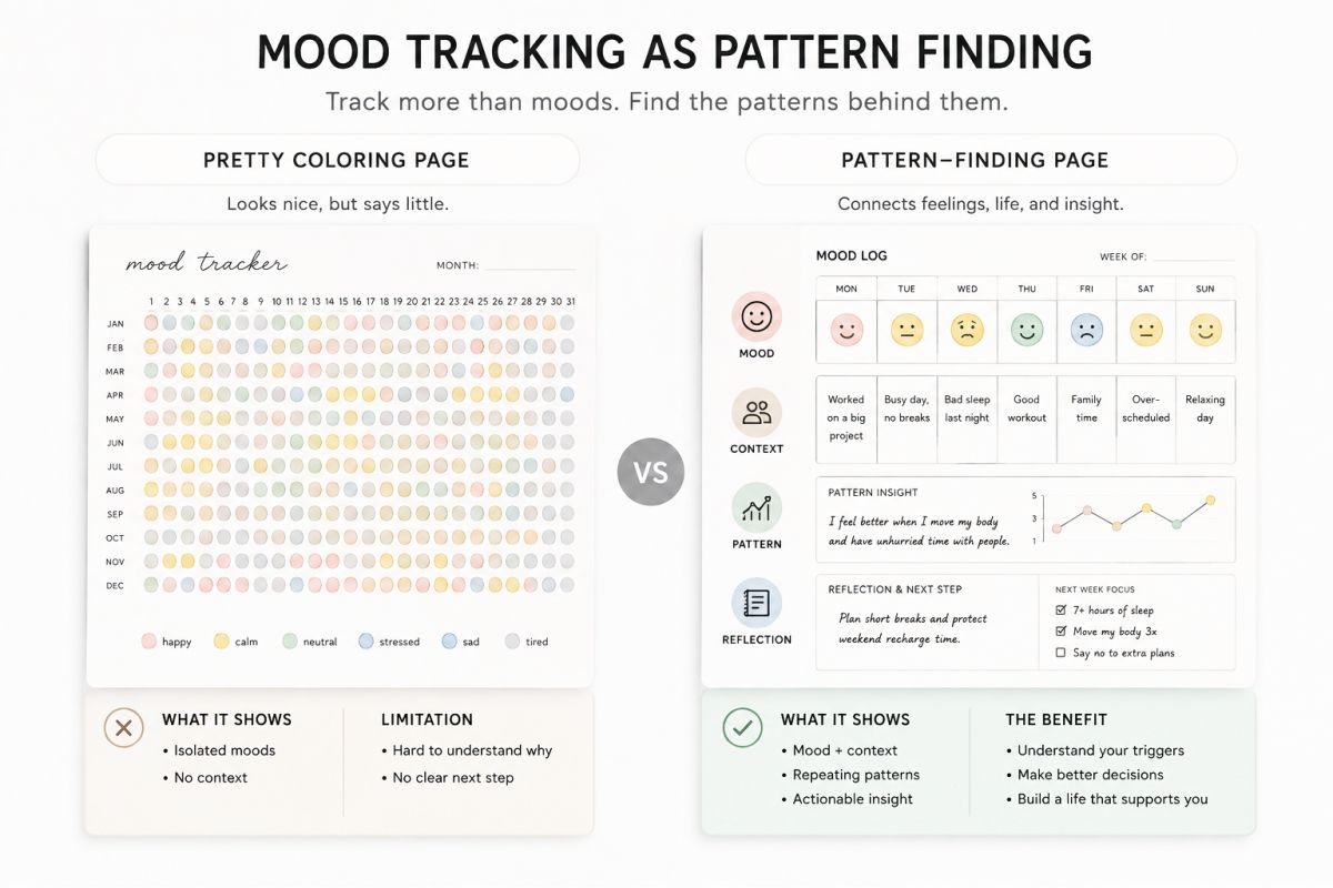 Mood Tracker Printable Ideas For Journaling And Self Care Pages 1 Mood Tracking As Pattern Finding