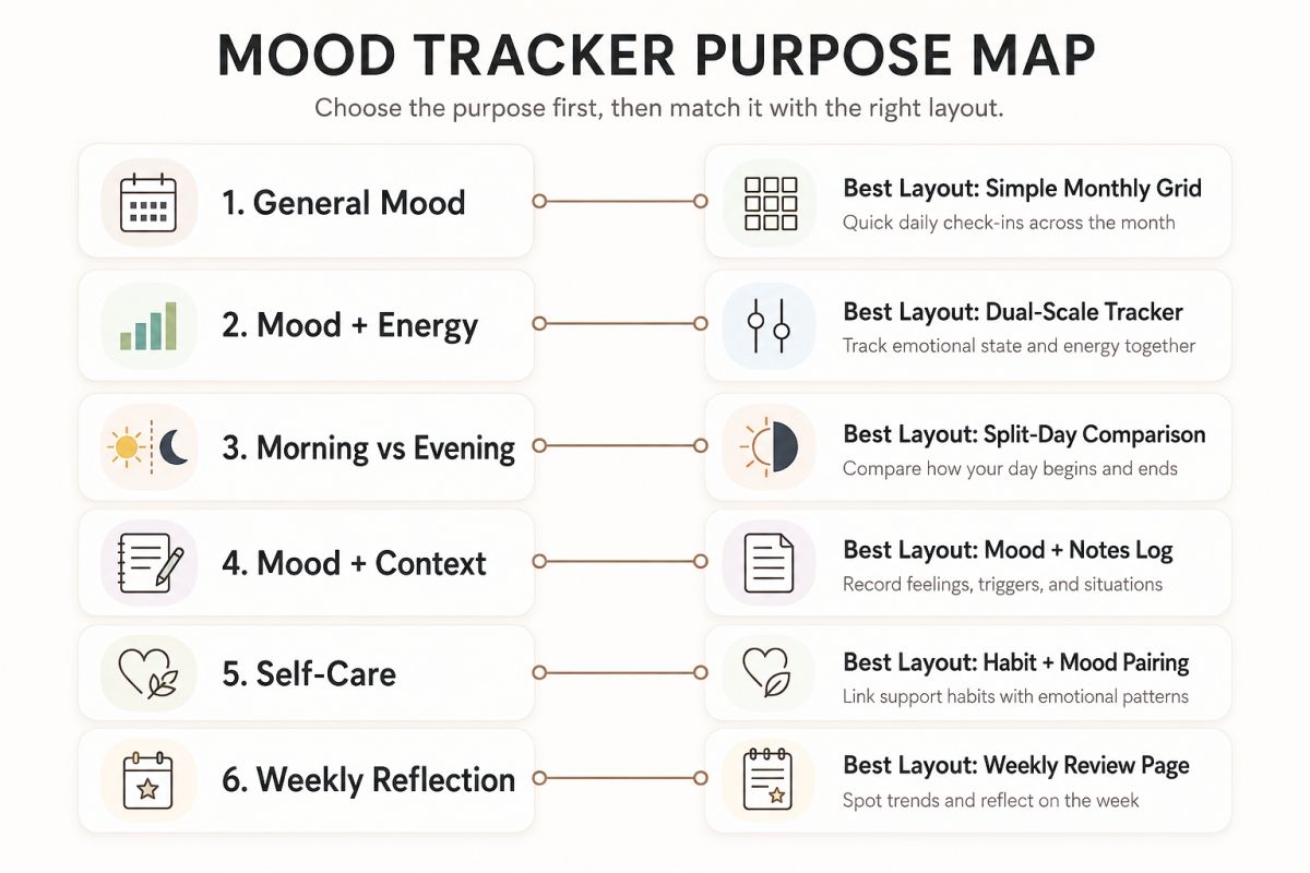 Mood Tracker Printable Ideas For Journaling And Self Care Pages 2 Mood Tracker Purpose Map