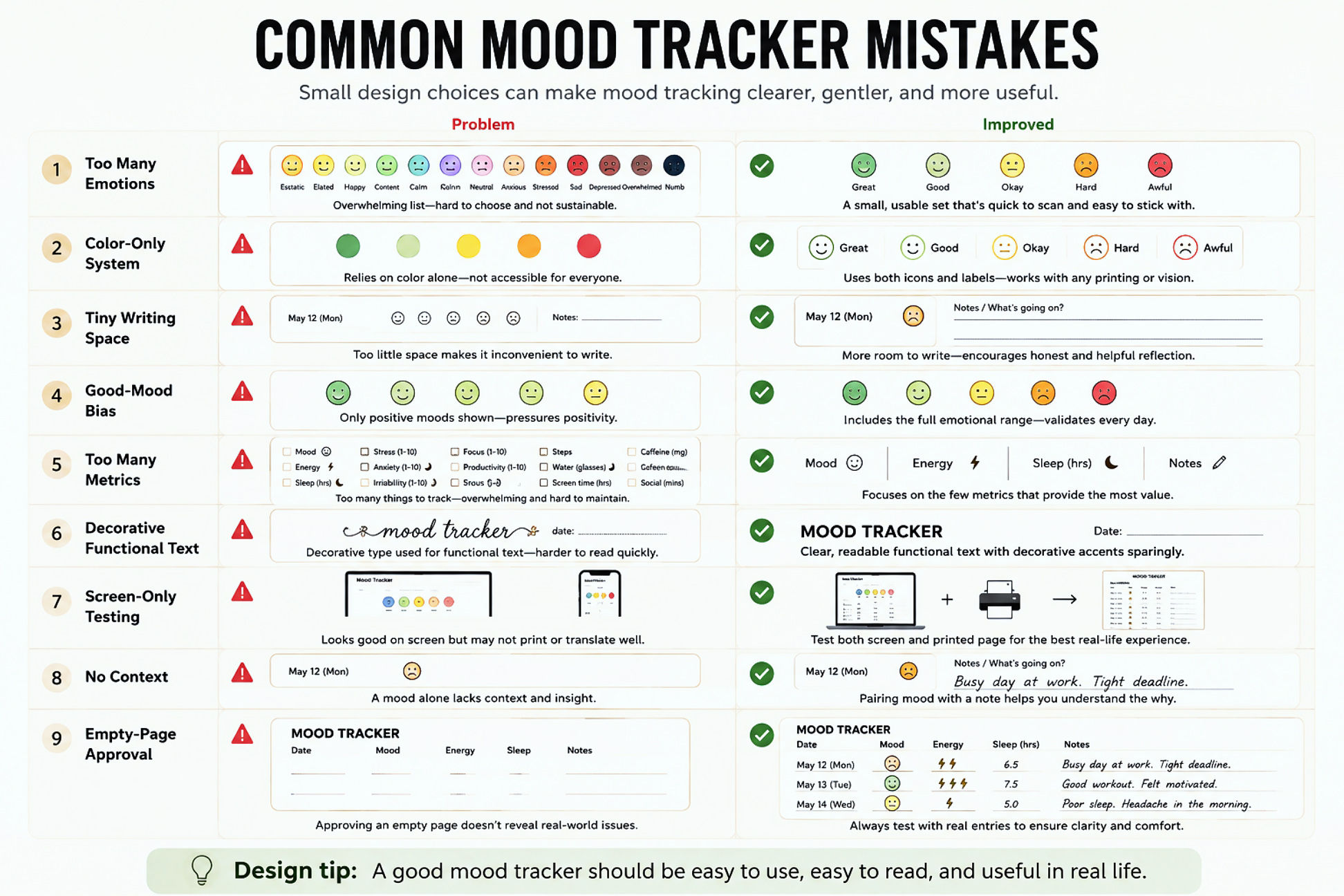 Mood Tracker Printable Ideas For Journaling And Self Care Pages 9 Common Mood Tracker Mistakes