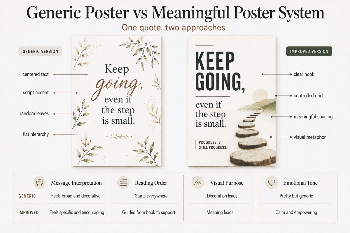 Motivational Quote Poster Design Ideas That Feel Modern Not Generic Preview1 Generic Poster Vs Meaningful Poster System