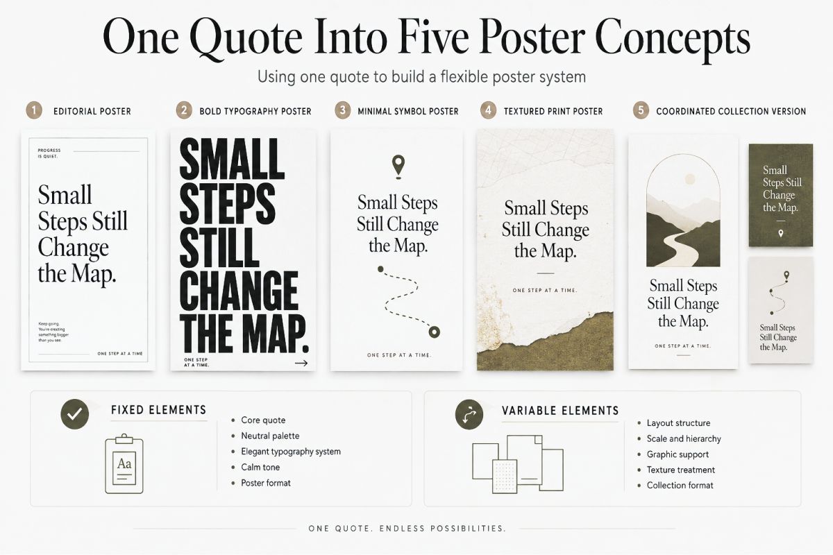 Motivational Quote Poster Design Ideas That Feel Modern Not Generic Preview3 One Quote Into Five Poster Concepts