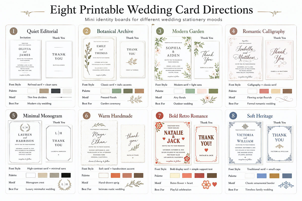 Printable Wedding Cards Design Ideas For Invitations And Thank You Notes Preview3  Eight Printable Wedding Card Directions