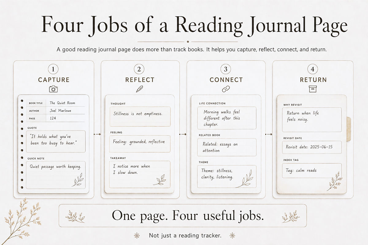 Four Jobs of a Reading Journal Page