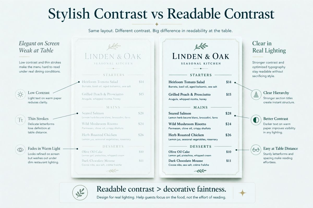 Restaurant Menu Typography Tips For Clear Stylish And Readable Menus 7