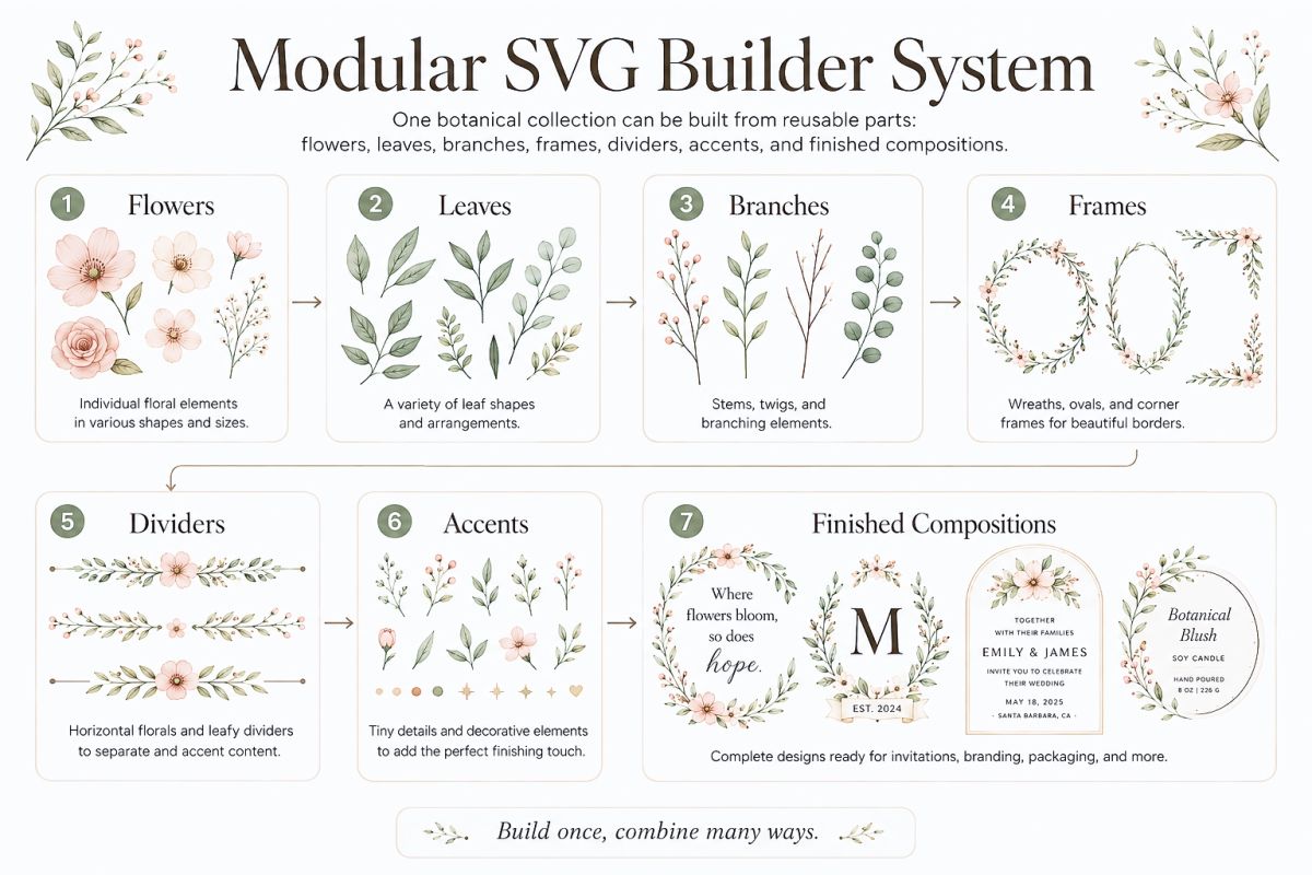 Svg Design Ideas For Cricut Crafts Shirts And Digital Downloads 7 Modular Svg Builder System