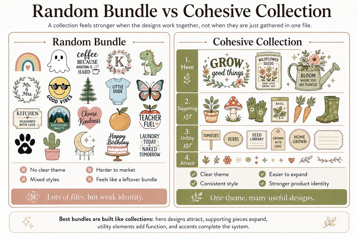 Svg Design Ideas For Cricut Crafts Shirts And Digital Downloads 8 Random Bundle Vs Cohesive Collection