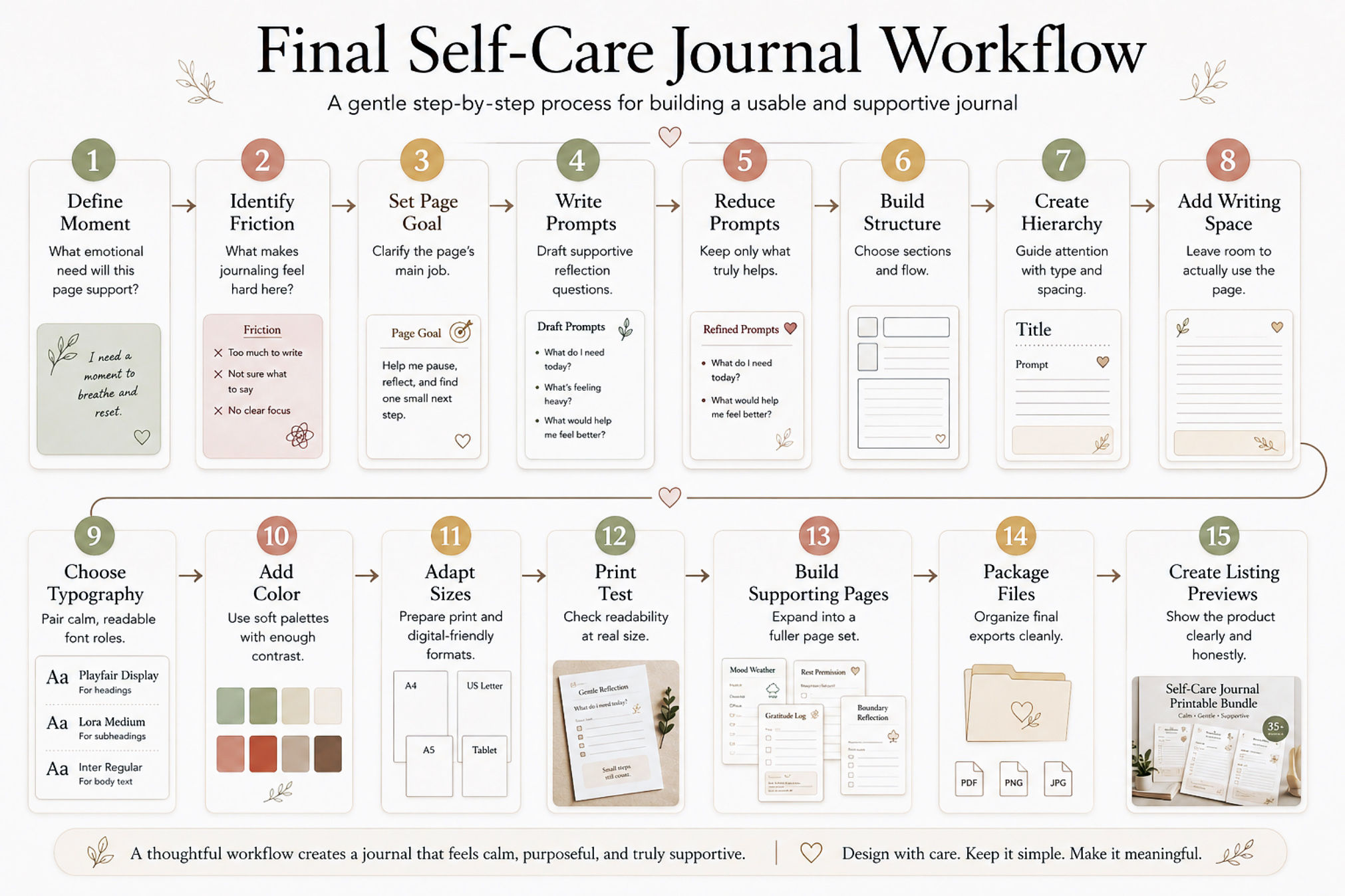 Self Care Journal Printable Ideas For Gentle Daily Reflection Preview8 Final Self Care Journal Workflow