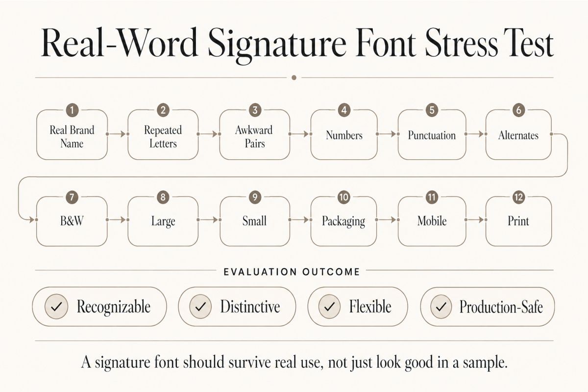 Real-Word Signature Font Stress Test