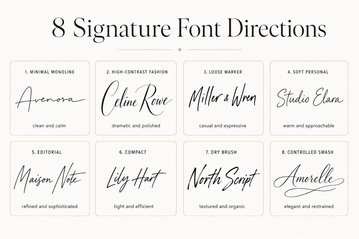 8 Signature Font Directions