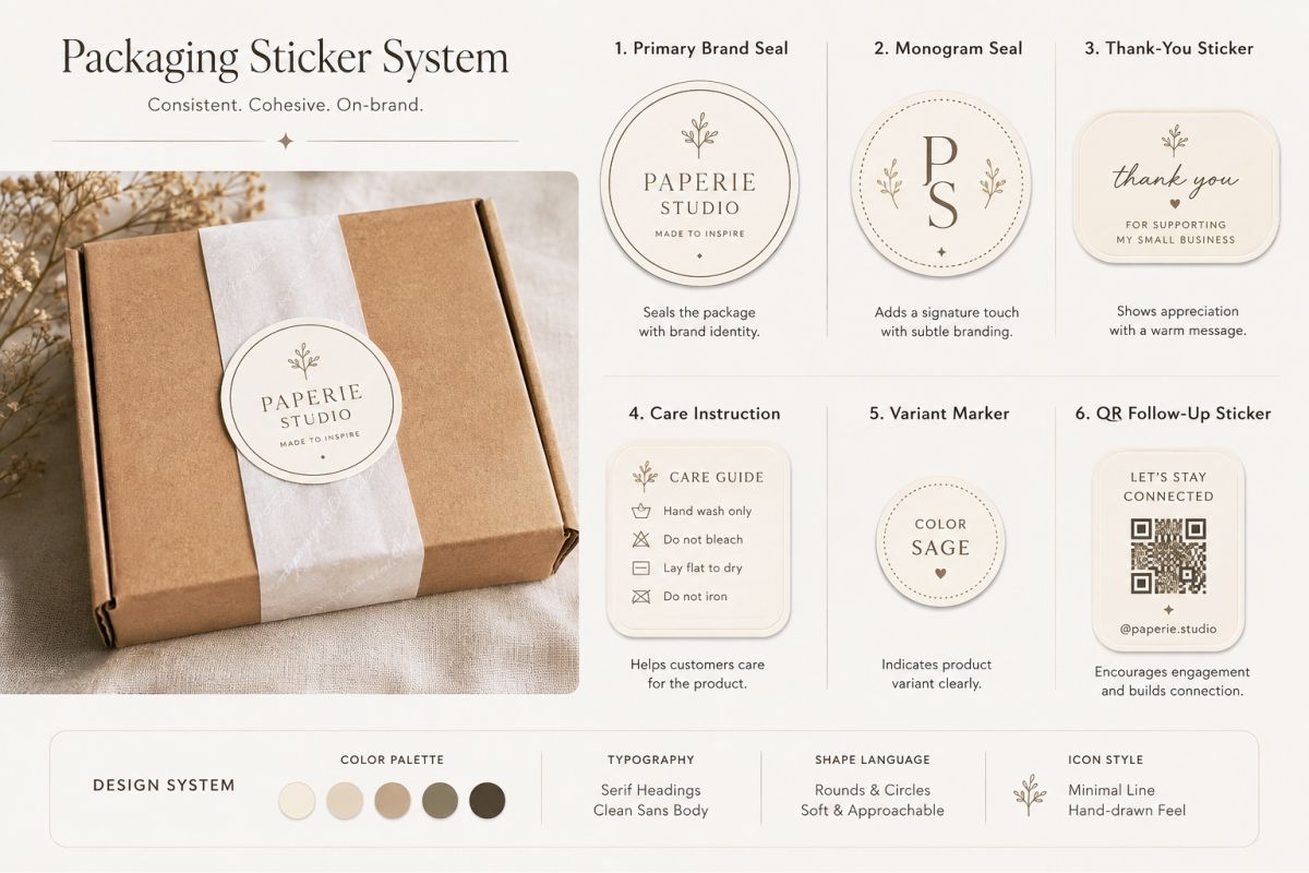 Sticker Design Ideas For Journals Packaging And Digital Shops 4 Packaging Sticker System