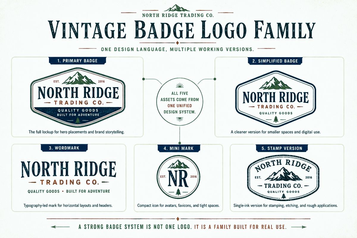 Vintage Badge Logo Family