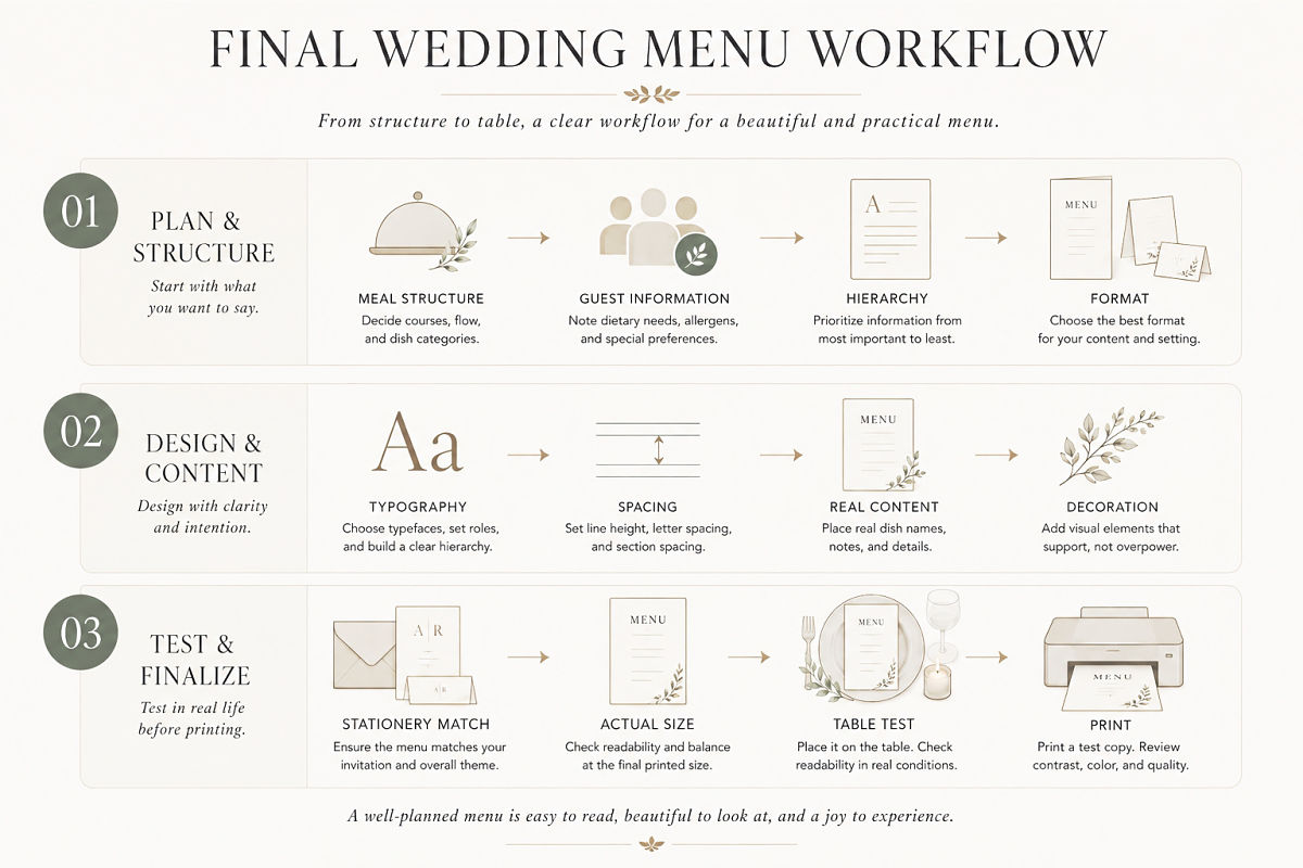 Final Wedding Menu Workflow