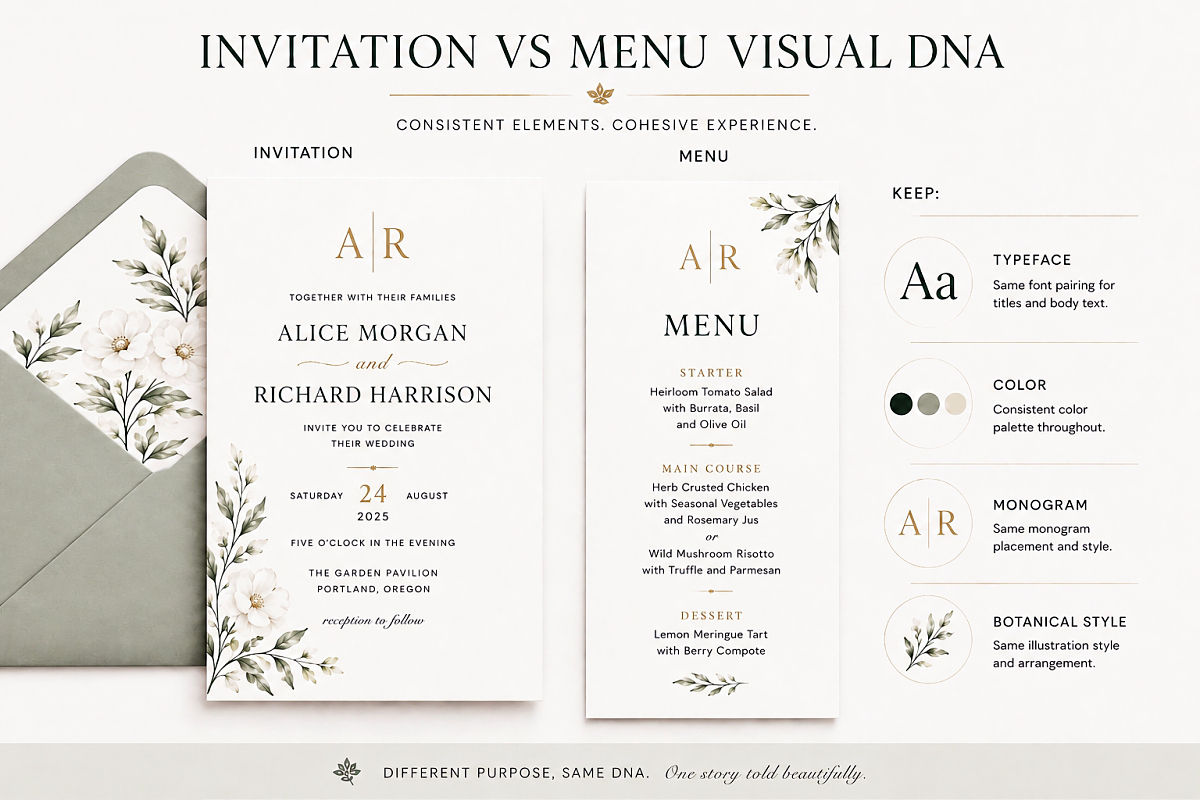 Invitation vs Menu Visual DNA