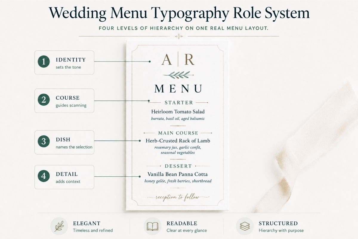 Wedding Menu Typography Role System