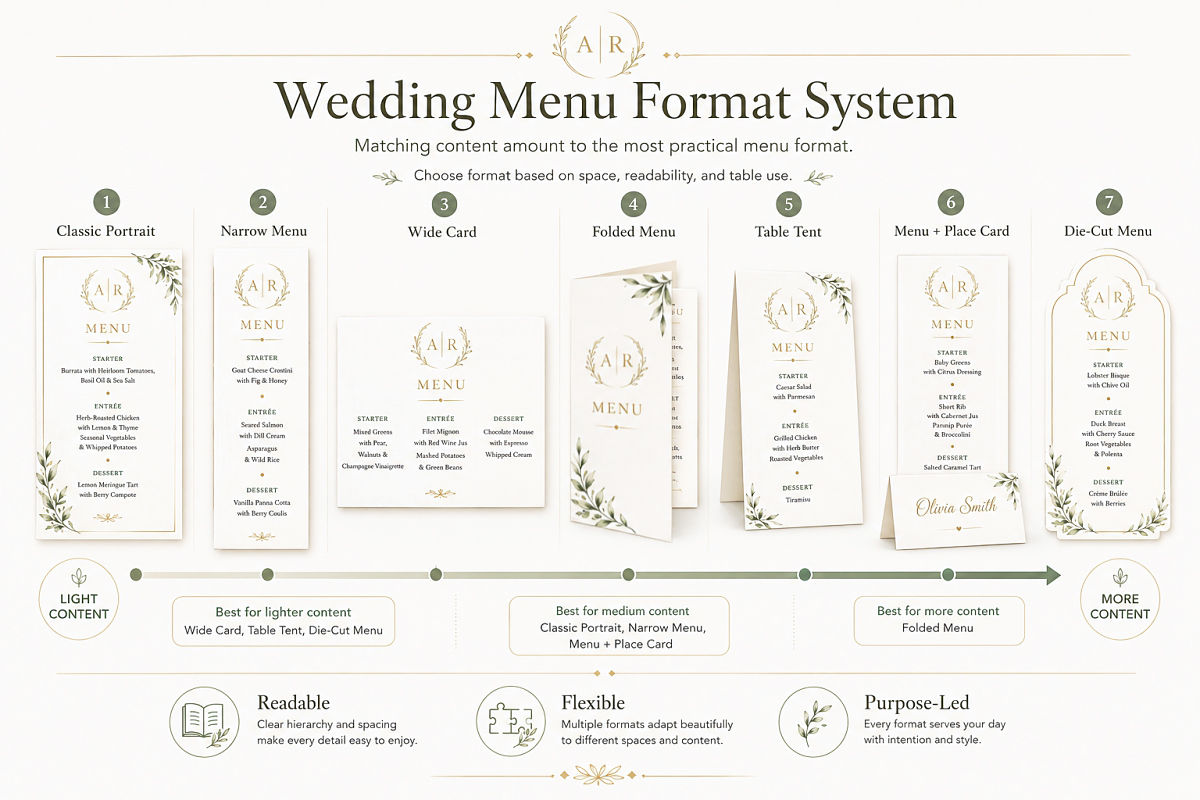 Wedding Menu Format System