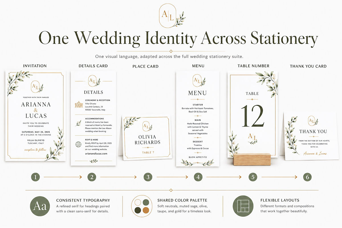 One Wedding Identity Across Stationery