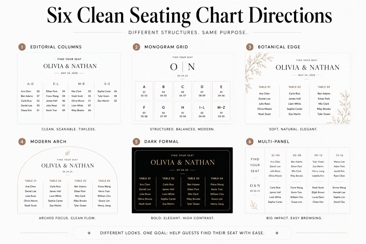 Wedding Seating Chart Design Ideas For Clean And Elegant Events 6