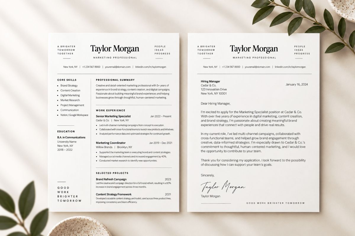 Free Minimal Resume Template Concept 05 5