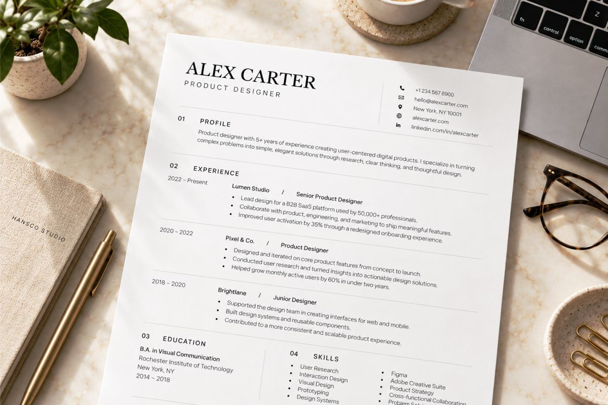 Hansco Free Minimal Resume Concept02 Preview 4