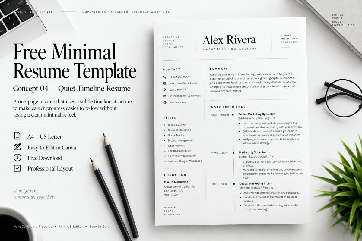 Hansco Free Minimal Resume Concept04 Preview 1