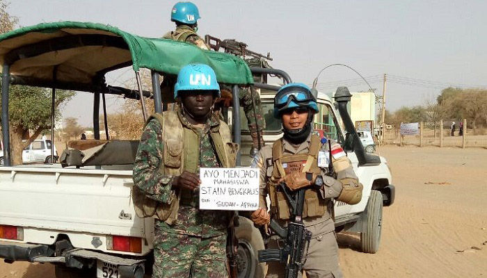 Brigadir Rhonal Nugroho, yang masih berstatus mahasiswa Semester VI Program Studi Pendidikan Agama Islam (PAI) yang terpilih sebagai pasukan Satuan Tugas Garuda Bhayangkara II Formed Police Unit (FPU) X di Sudan. (Foto: Istimewa)