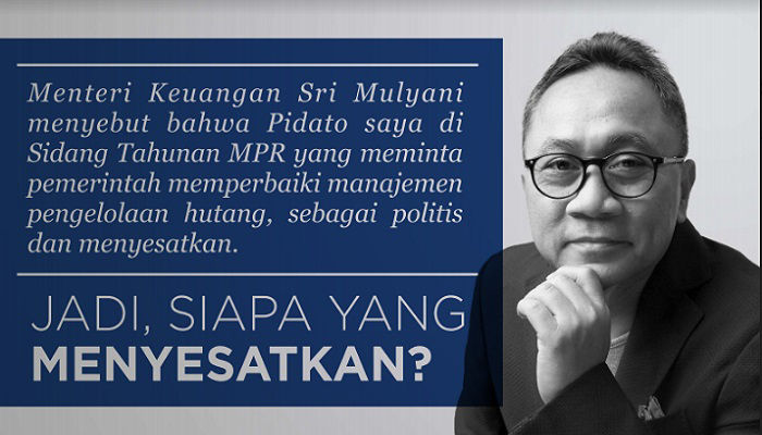 zulkifli hasan, sri mulyani ketua mpr, menteri keuangan, hutang pemerintah, pokok hutang pemerintah, pembayaran hutang, nusantaranews