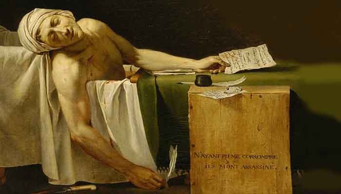 Menulis Kematina. (Lukisan - The Death of Marat)