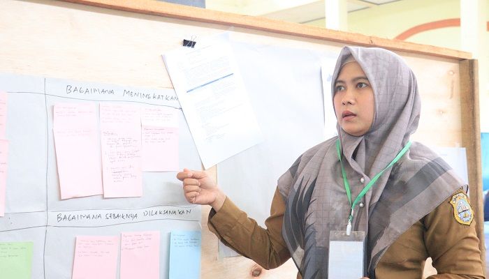 Guru mata pelajaran (mapel) SMP dan MTsN di Kabupaten Tanjab Timur diberikan pelatihan modul II praktik baik dalam pembelajaran. (Foto: Istimewa)
