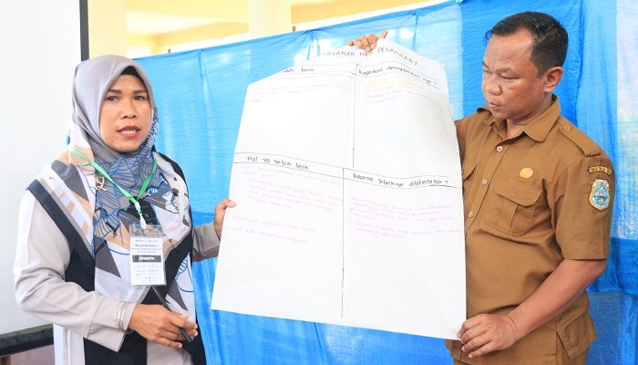 Guru mata pelajaran (mapel) SMP dan MTsN di Kabupaten Tanjab Timur diberikan pelatihan modul II praktik baik dalam pembelajaran. (Foto: Istimewa)