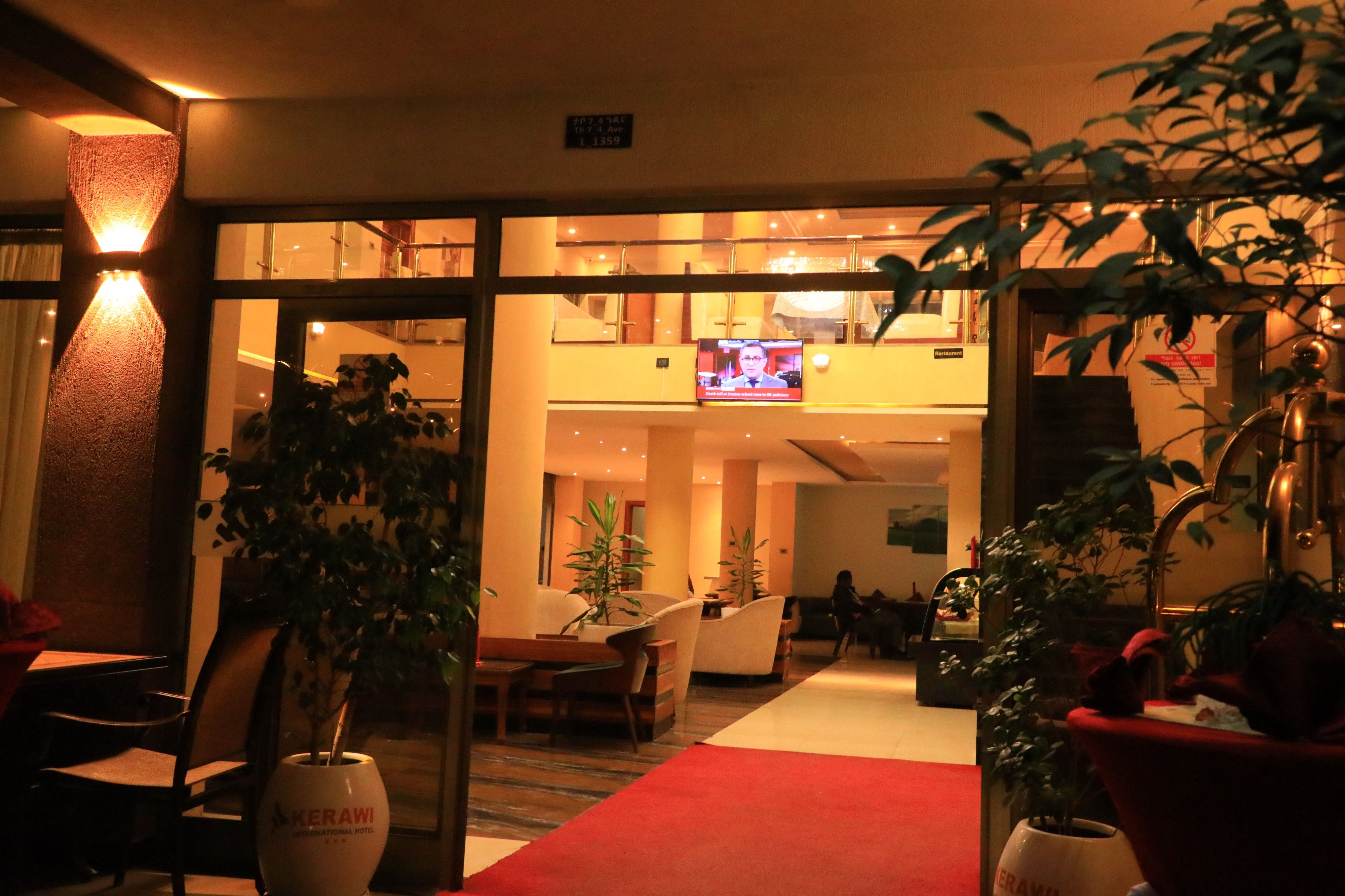 Luxury hotel lobby interior