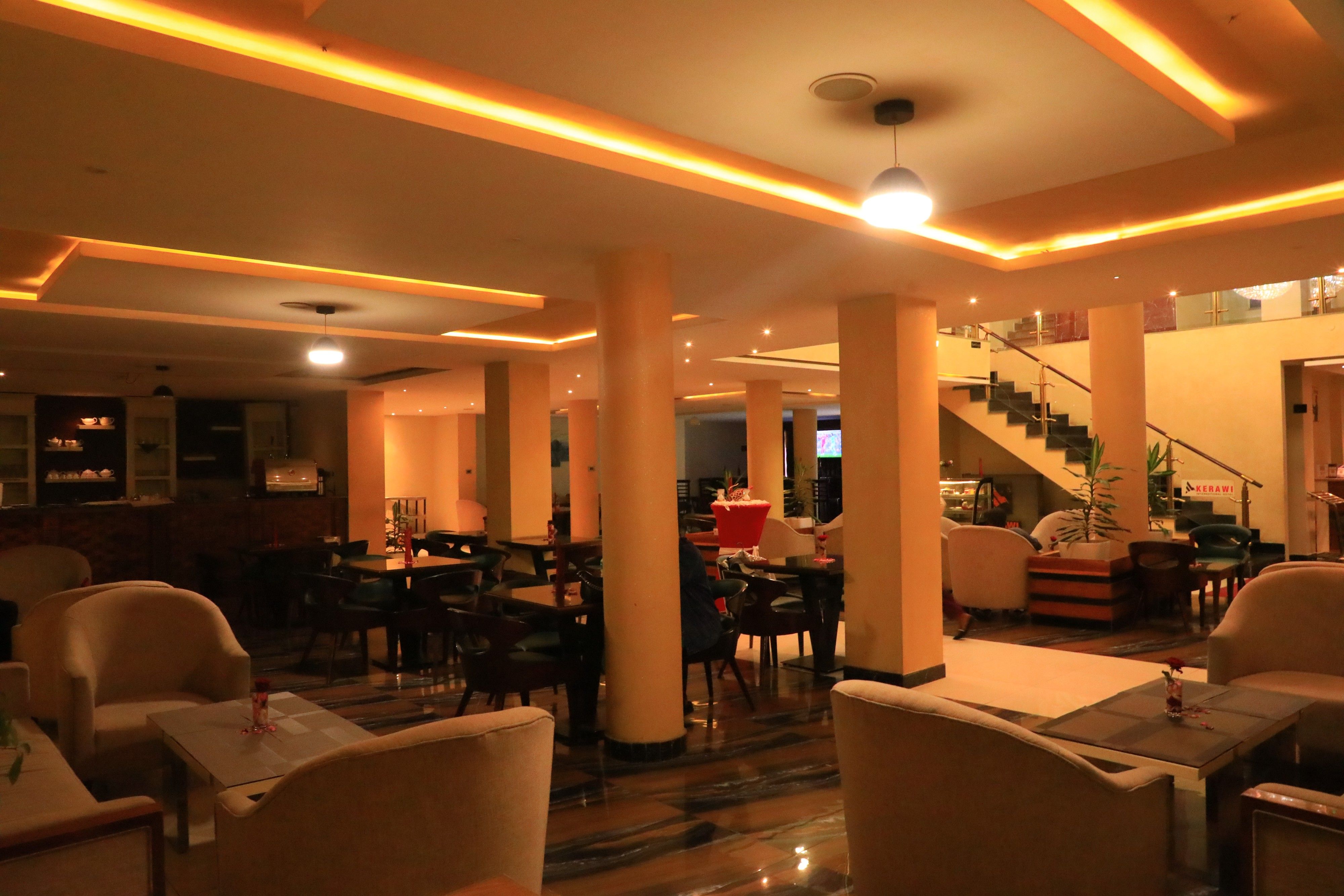 Spacious lobby with stylish furniture