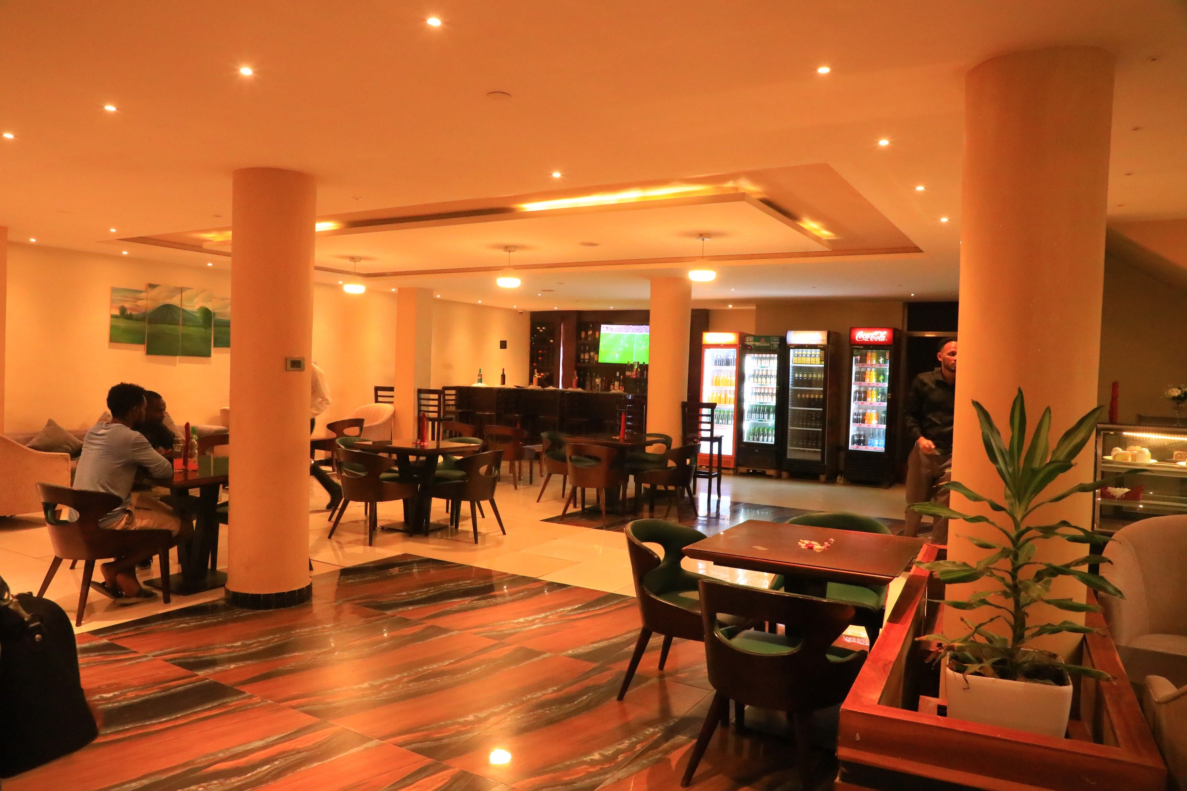 Modern hotel lobby atmosphere
