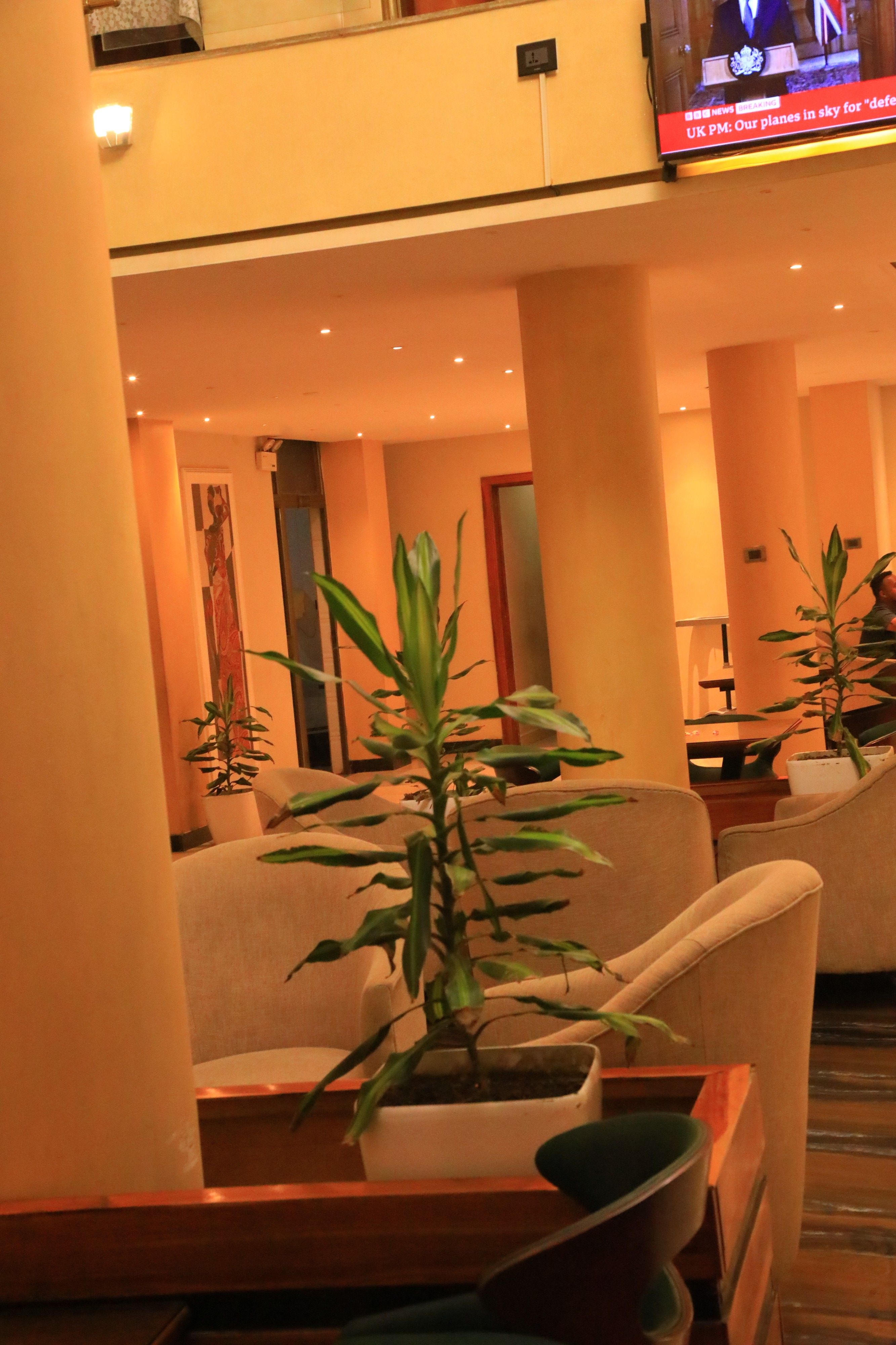 Grand hotel lobby view