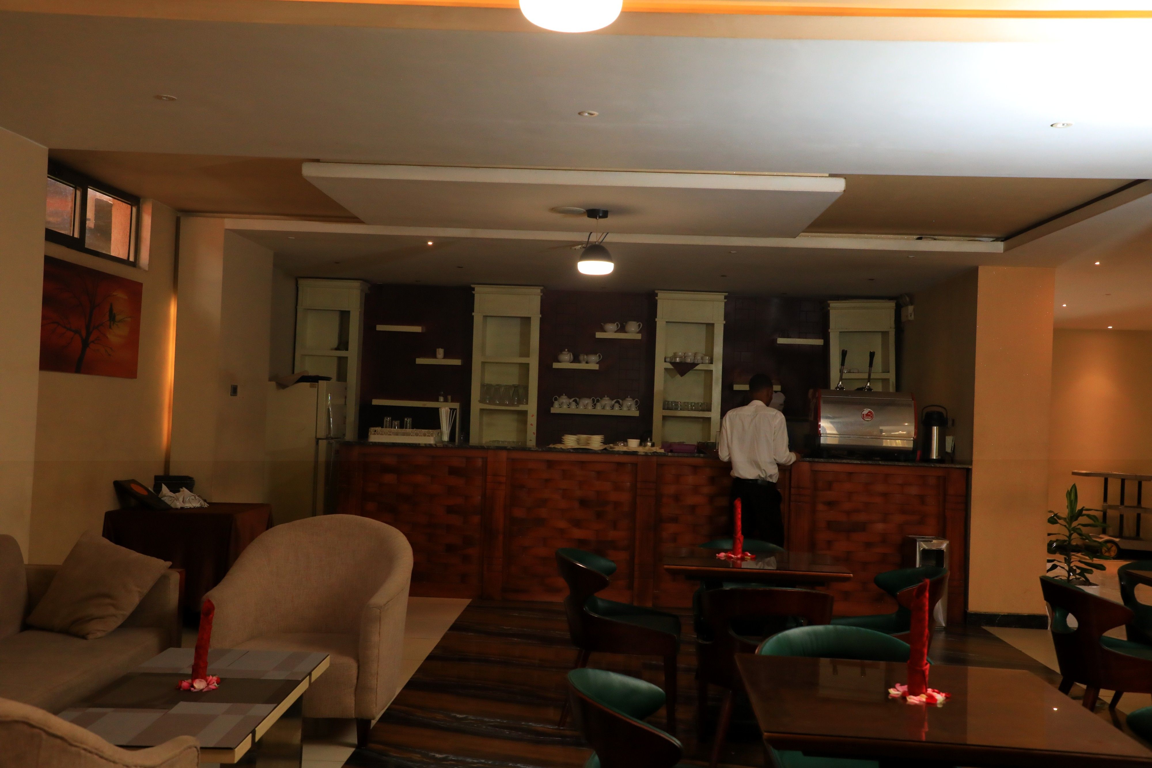 Bar table and chair setup