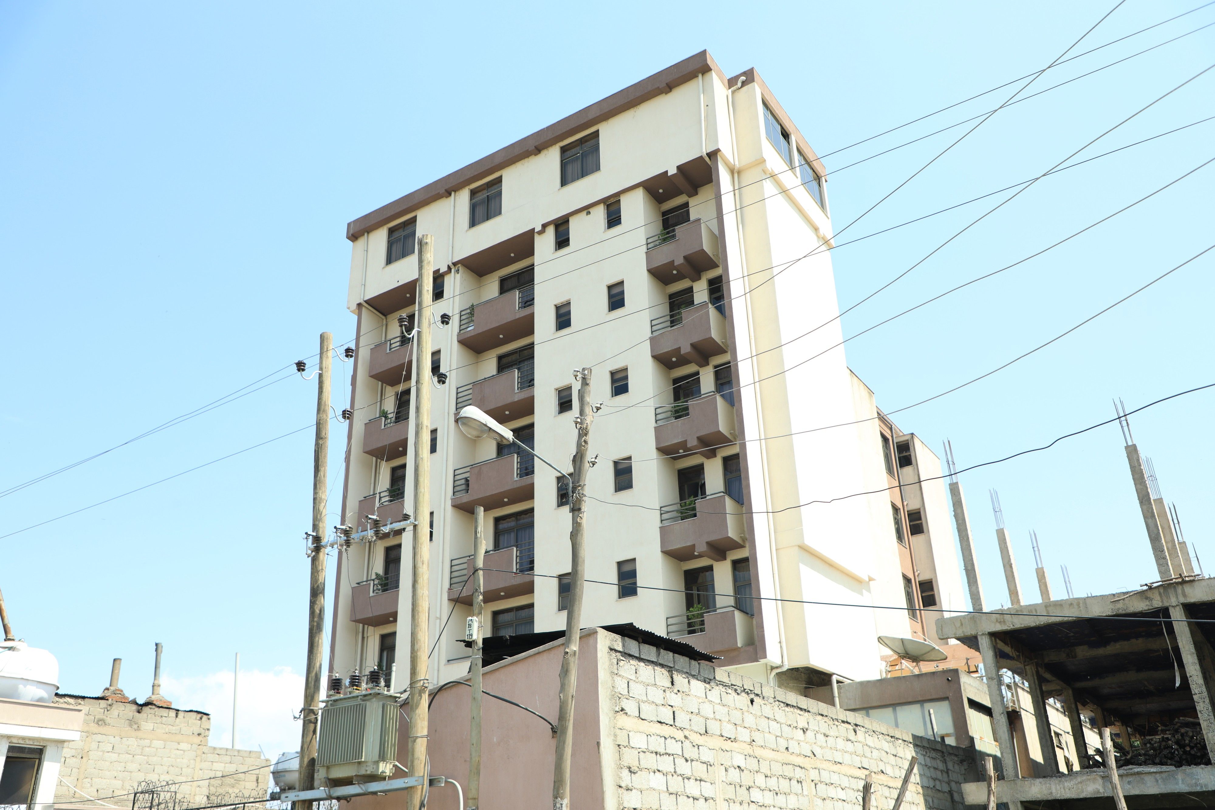 Modern hotel building front view