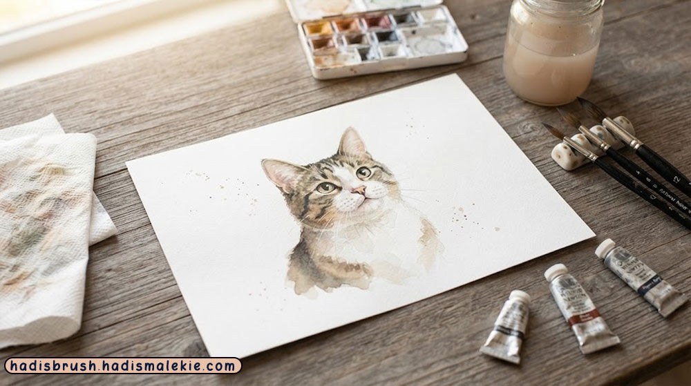 watercolor cat painting tutorial