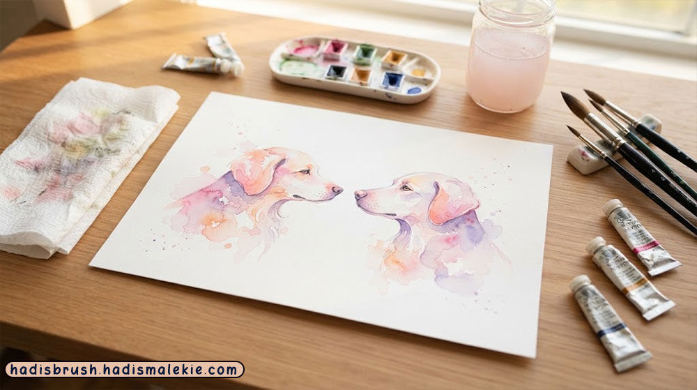 watercolor dog painting tutorial
