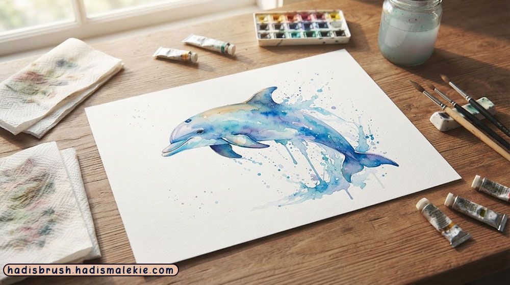 watercolor dolphin painting tutorial