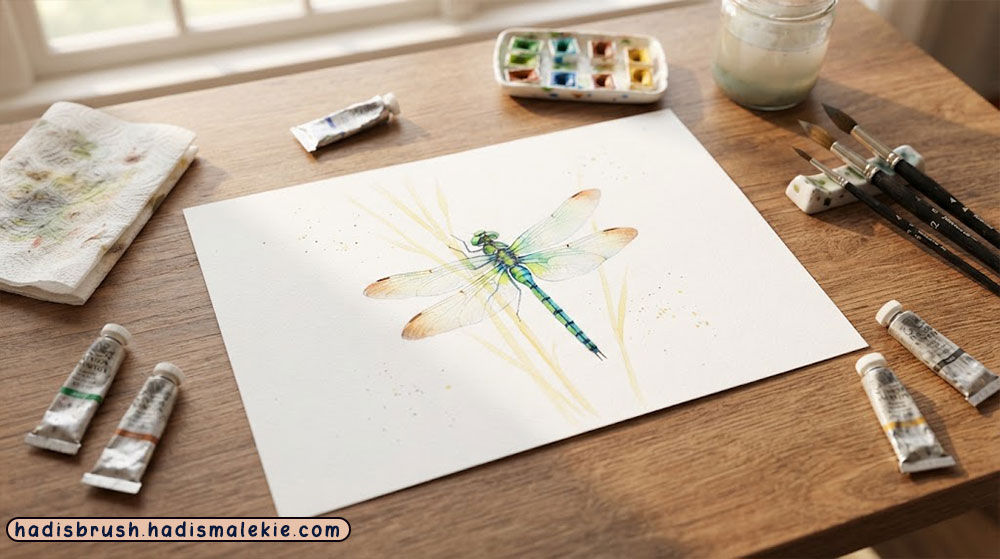 watercolor dragonfly painting tutorial