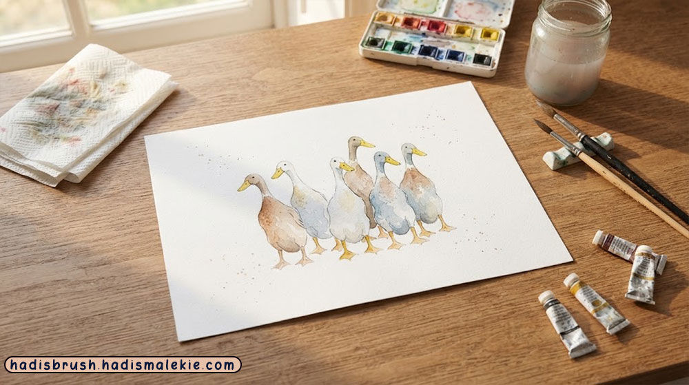 watercolor ducks painting tutorial