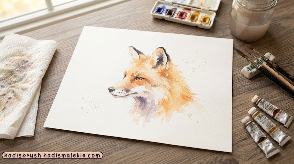 watercolor fox painting tutorial