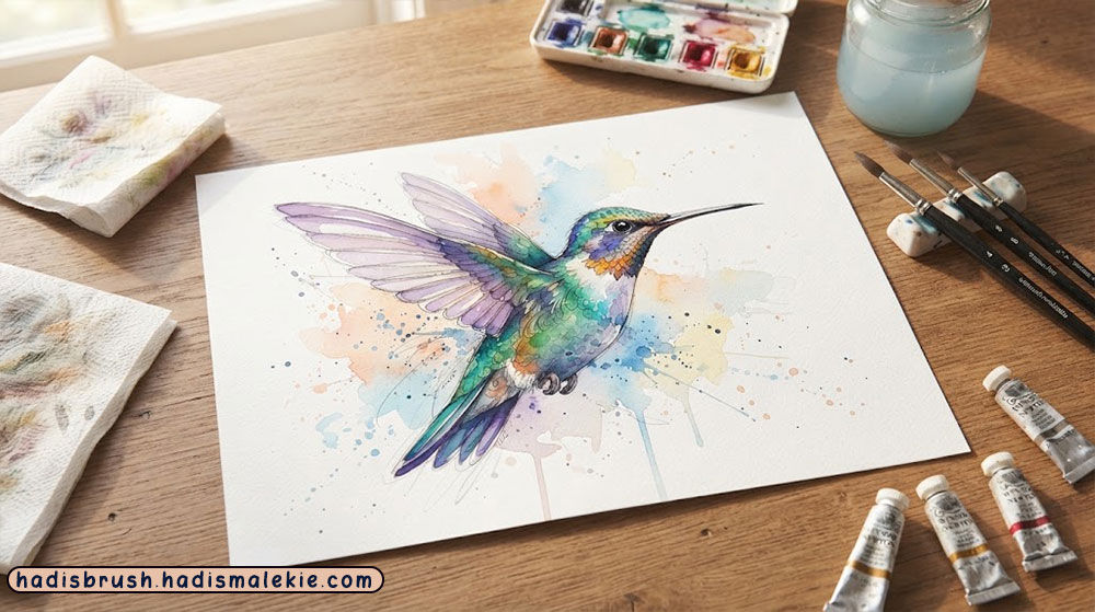 watercolor humming bird painting tutorial
